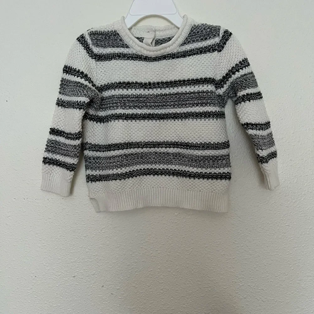 Kids striped gray/black white sweater size 18-24
